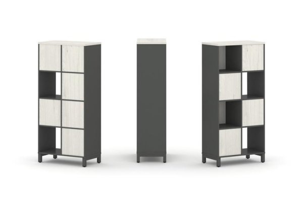 Набор стеллажа 1 сторонний, 4 яруса SN.NS-421 (754х400х1615) (Антрацит/Дуб Наварра/Металл Антрацит) Набор стеллажа 1 сторонний, 4 яруса SN.NS-421 (754х400х1615) (Антрацит/Дуб Наварра/Металл Антрацит)