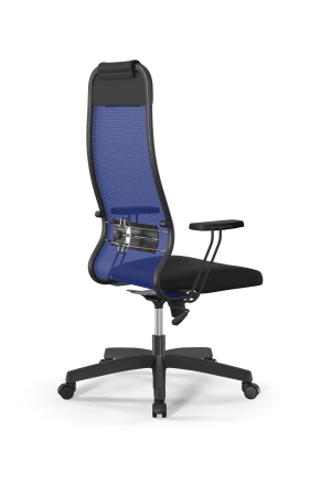 Кресло для руководителя Метта Sit 10 B1-111T - X2+UMF(X1) /Ub00/Wh00/T1bp-b(M09.B02.G15.W01) (Синий | Черный)