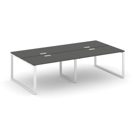 Рабочая станция 2-х сторонняя SN-6O.DRS-034 (3160х1232х750) (Антрацит/Металл Белый)