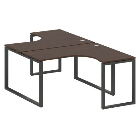 Рабочая станция криволинейная Metal System Style БО.РАС-СА-2.3 1400x2435x750 (Венге Цаво/Антрацит металл)