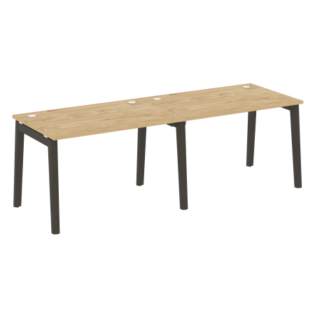 Рабочая станция на деревянных опорах Onix Wood OW.RS-2.2.8 2360x800x750 (Тиквуд Светлый/Дуб Темный)