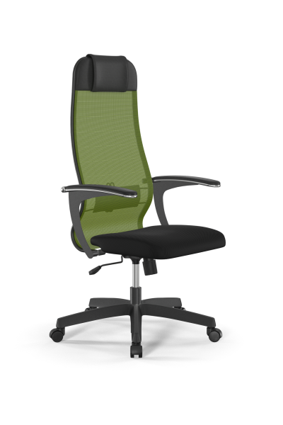 Кресло для руководителя Метта Sit 10 B1-111U - X2+UMF(X1) /Ub00/Wh00/U0mL-b(M09.B02.G15.W01) (Зеленый | Черный)