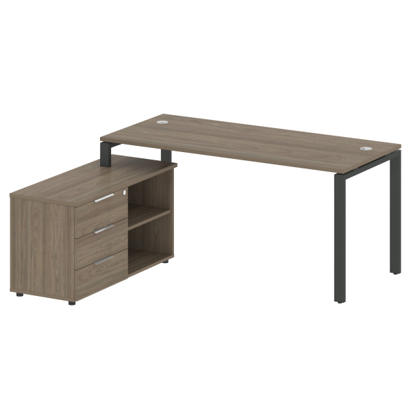 Рабочая станция с опорной тумбой левая Metal System Style БП.РС-СТС-2.4 Л 1700x1520x750 (Вяз/Антрацит металл) Рабочая станция с опорной тумбой левая Metal System Style БП.РС-СТС-2.4 Л 1700x1520x750 (Вяз/Антрацит металл)