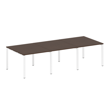 Переговорный стол 3 столешницы Metal System Style БП.ПРГ-3.1 3000x1235x750 (Венге Цаво/Белый металл)