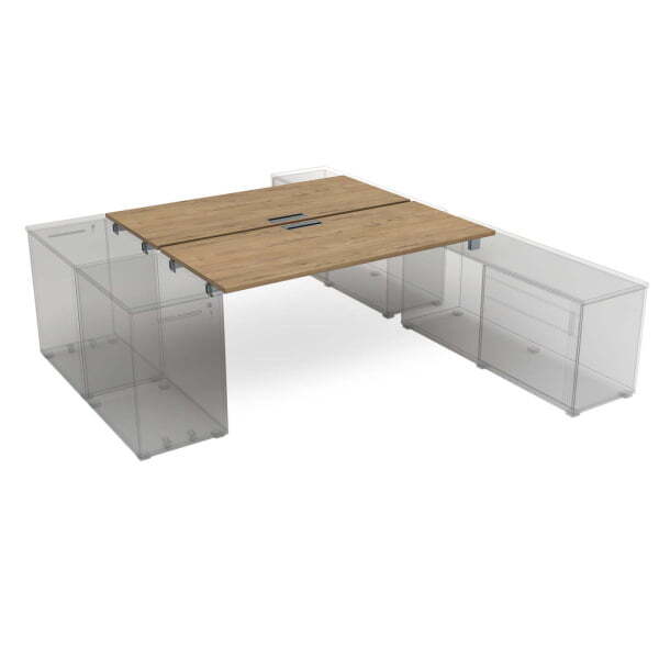 СБДТ.989 Стол системы БЕНЧ на 2 рабочих места, крепление к тумбам (1400x1635x750) (TeakwoodСерый) СБДТ.989 Стол системы БЕНЧ на 2 рабочих места, крепление к тумбам (1400x1635x750) (TeakwoodСерый)