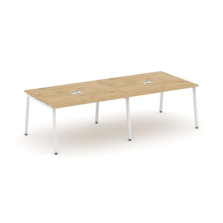 Стол переговорный SN-4A.SPRG-043 (2760х1180х750) (Тиквуд Светлый/Металл Белый)