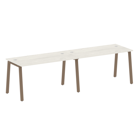 Рабочая станция на 2 рабочих места на А-образном м/к Metal System Style БА.СМ-2.3 2800x720x750 (Дуб наварра/Мокко металл)