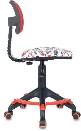 Кресло детское CH-299-F красный TW-35N сиденье мультиколор красные губы сетка/ткань крестов. пластик (Мультиколор)