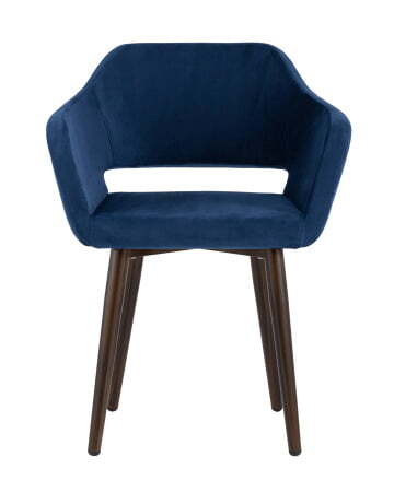 Стул с подлокотниками Саймон велюр темно-синий (Стул Саймон темно-синий)
