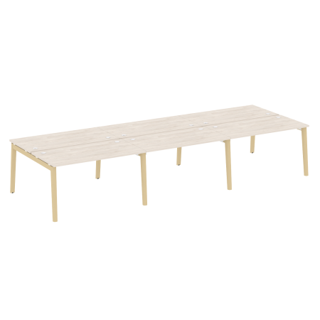 Рабочая станция на деревянных опорах Onix Wood OW.D.RS-6.3.7 4140x1475x750 (Дуб Аризона/Дуб Светлый)