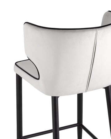 Стул полубарный Матео с кантом велюр светло-серый (Стул полубарный Матео светло-серый)