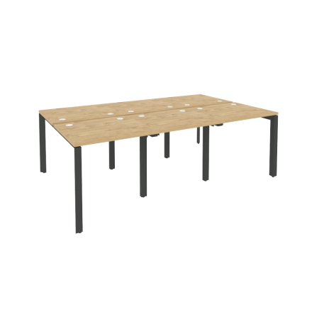 Рабочая станция на П-образном м/к Onix O.MP-D.RS-6.0.7 2340x1475x750 (Тиквуд Светлый/Черный металл)