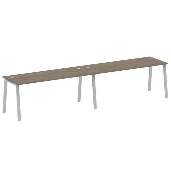 Рабочая станция на 2 рабочих места на А-образном м/к Metal System Style БА.СМ-2.5 3600x720x750 (Вяз/Серый металл)