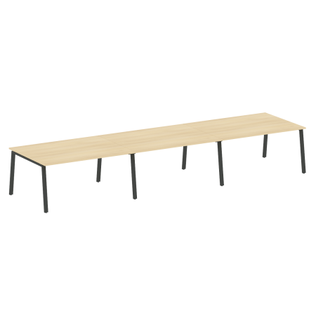 Стол для переговоров (3 столешницы) на А-образном м/к Metal System Style БА.ПРГ-3.4 4800x1235x750 (Акация/Антрацит металл)