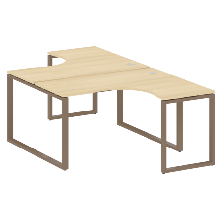 Рабочая станция криволинейная Metal System Style БО.РАС-СА-2.3 1400x2435x750 (Акация/Мокко металл)