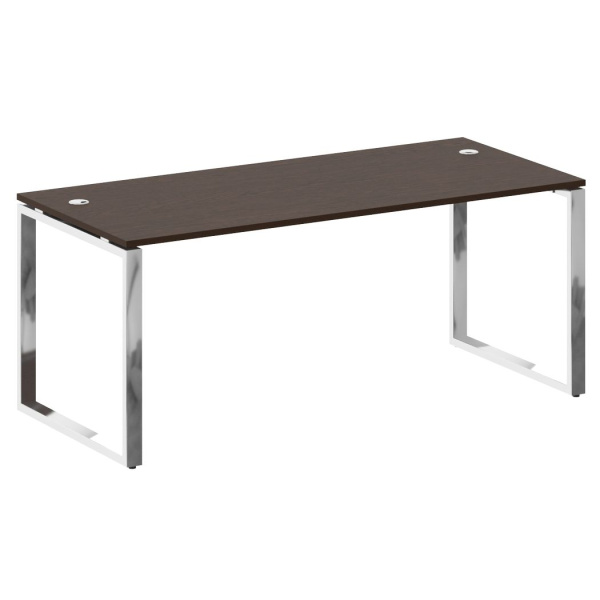 Стол рабочий руководителя на О-обр. м/к 1800x800x750 (Венге Цаво/Нерж. Сталь)