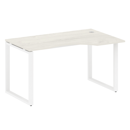Стол криволинейный правый Metal System Style БО.СА-2 Пр 1400x900x750 (Дуб Наварра/Белый металл)