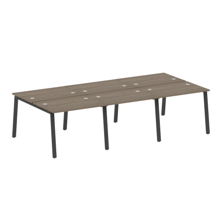 Рабочая станция на 6 рабочих места на А-образном м/к Metal System Style БА.СМ-6.1 3000x1475x750 (Вяз/Антрацит металл)