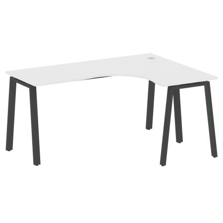 Стол криволинейный правый Metal System Style БА.СА-4 Пр 1600x1200x750 (Белый/Антрацит металл)