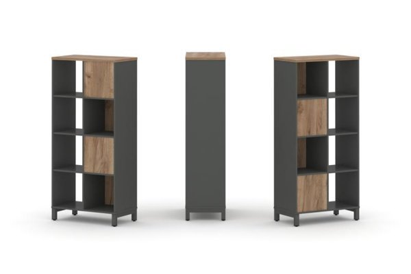 Набор стеллажа 2-х сторонний, 4 яруса SN.NSD-421 (754х400х1615) (Антрацит/Дуб Табак/Металл Антрацит) Набор стеллажа 2-х сторонний, 4 яруса SN.NSD-421 (754х400х1615) (Антрацит/Дуб Табак/Металл Антрацит)