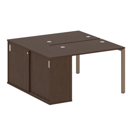 Рабочая станция с опорным шкафом-купе Metal System Style БП.РС-СШК-1.1 1410x1475x750 (Венге Цаво/Мокко металл)