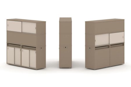 Тумба двойная + высокая надставка ES.NB.2V-9 (1500х410х1520) (Латте/Капучино)