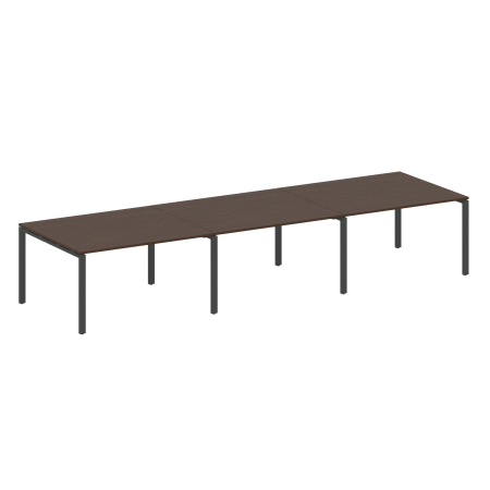 Переговорный стол 3 столешницы Metal System Style БП.ПРГ-3.3 4200x1235x750 (Венге Цаво/Антрацит металл)