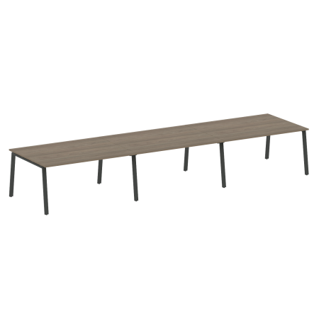 Стол для переговоров (3 столешницы) на А-образном м/к Metal System Style БА.ПРГ-3.4 4800x1235x750 (Вяз/Антрацит металл)