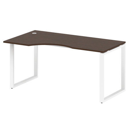 Стол криволинейный левый Metal System Style БО.СА-1 Л 1600x900x750 (Венге Цаво/Белый металл)