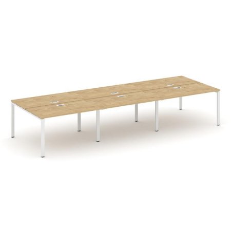 Рабочая станция 2-х сторонняя SN-6P.DRS-062 (3540х1232х750) (Тиквуд Светлый/Металл Белый)