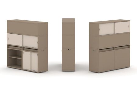 Тумба двойная + высокая надставка ES.NB.2V-15 (1500х410х1520) (Латте/Капучино)