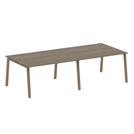 Стол для переговоров (2 столешницы) на А-образном м/к Metal System Style БА.ПРГ-2.3 2800x1235x750 (Вяз/Мокко металл)