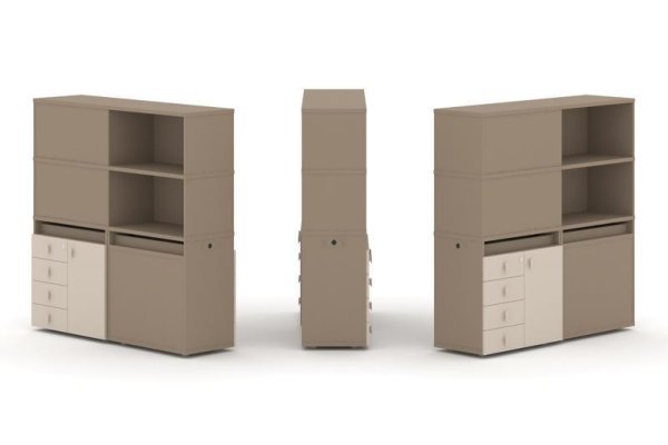 Тумба двойная + высокая надставка ES.NB.2V-18 (1500х410х1520) (Латте/Капучино)