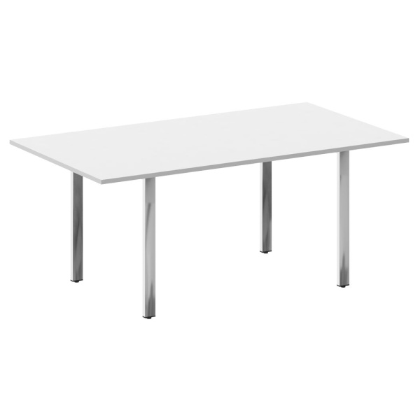 Стол переговорный на П-обр. м/к БП.ПРГ-180 1800x1000x750 (Белый/Нерж. Сталь)