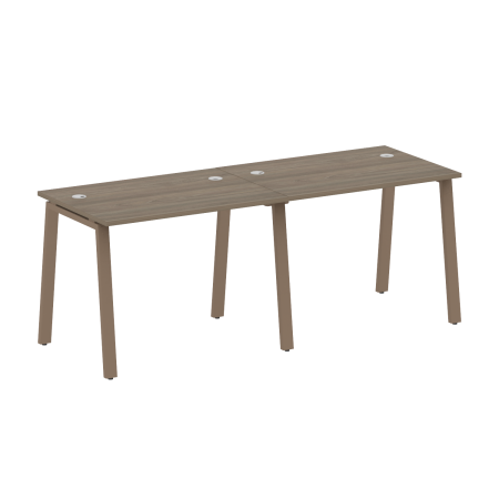 Рабочая станция на 2 рабочих места на А-образном м/к Metal System Style БА.СМ-2.1 2000x720x750 (Вяз/Мокко металл)