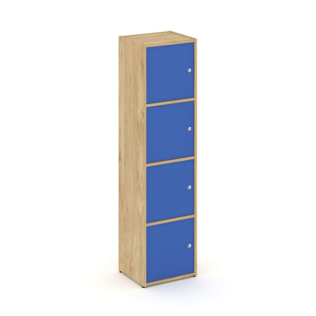 Стеллаж Locker Plus LK.K-004 408x350x1593 (Тиквуд Светлый | Синий)