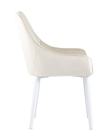 Стул Диана велюр кремовый ножки белые (Стул Диана кремовый)