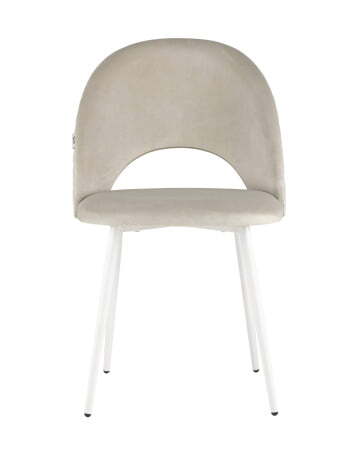 Стул Меган велюр с ромбами бежевый белые ножки (Стул Меган бежевый)