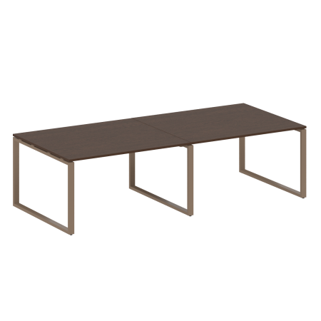 Переговорный стол 2 столешницы Metal System Style БО.ПРГ-2.3 2800x1235x750 (Венге Цаво/Мокко металл)